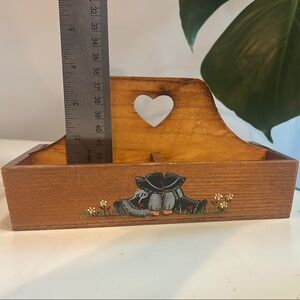 Vintage Rustic Wooden Tray Decor with Heart Cutout